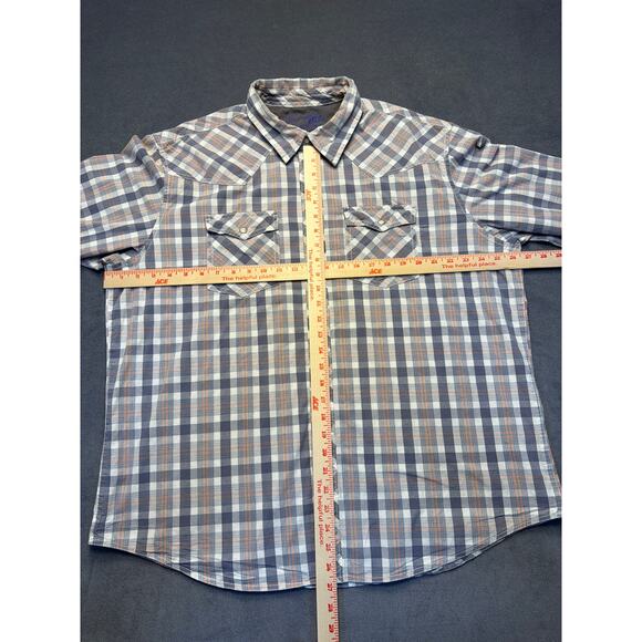 Wrangler 20X Competition Pearl Snap Long Sleeve Mens 2XL Western Gray/Orange - Picture 6 of 9